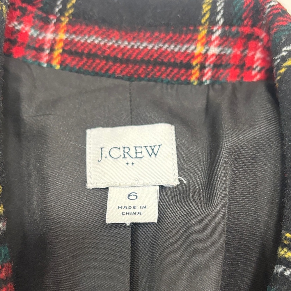 J. Crew Black Plaid Blazer with Red and Cream Accents - Picture 7 of 16